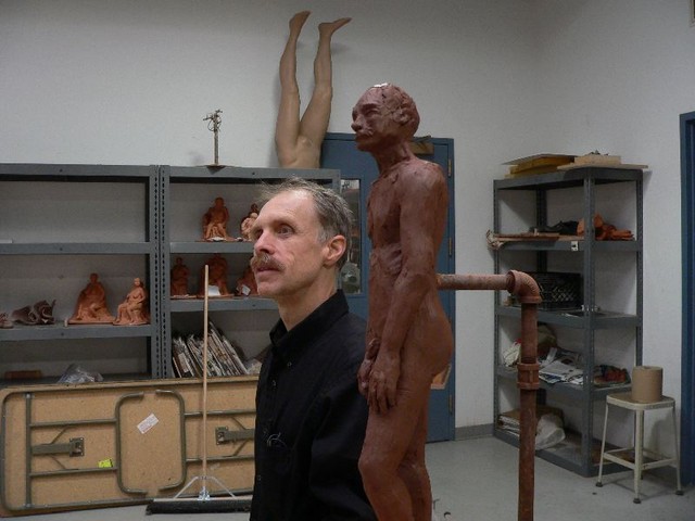 Paul and the sculpture.