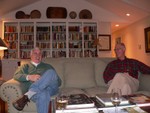 The living room at the ranch - Gord and Ed.