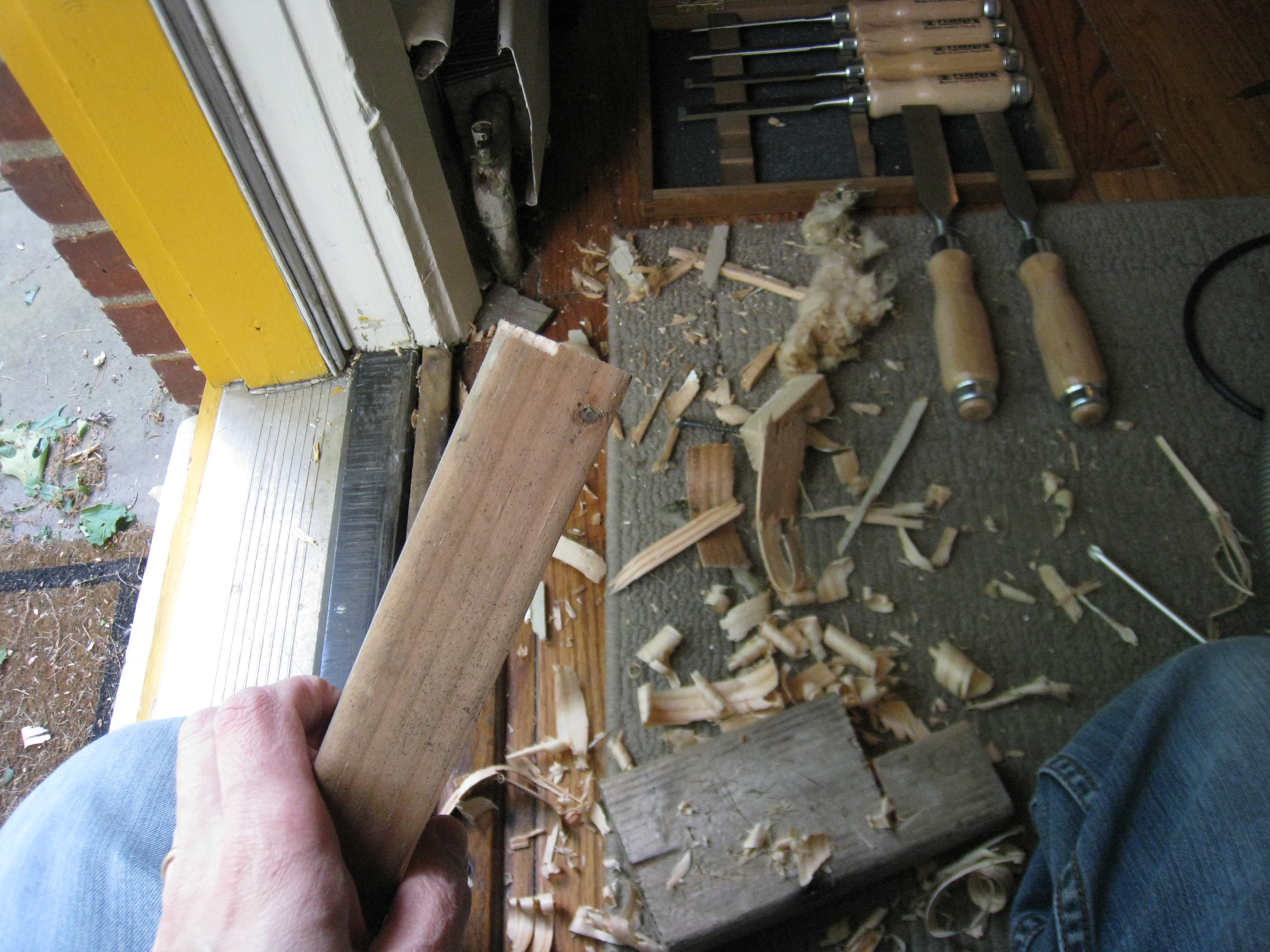 Chiseled the piece down to size (still have to refurb my block plane)